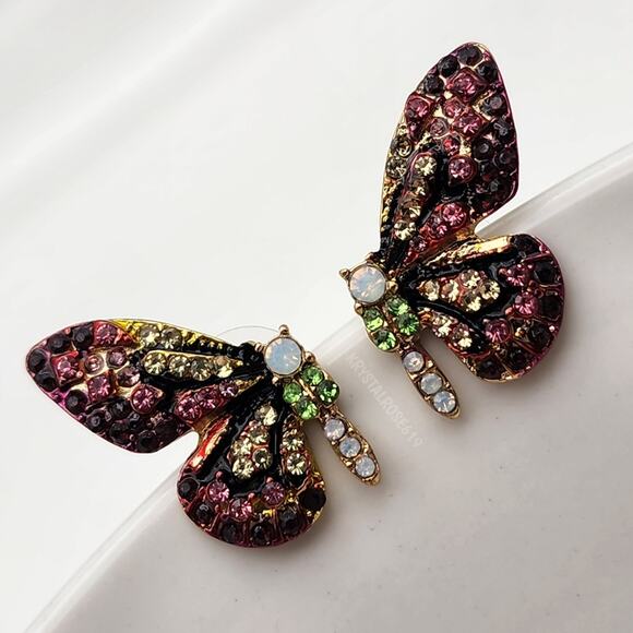Free People Purple Pink Butterfly Earrings - Picture 2 of 2